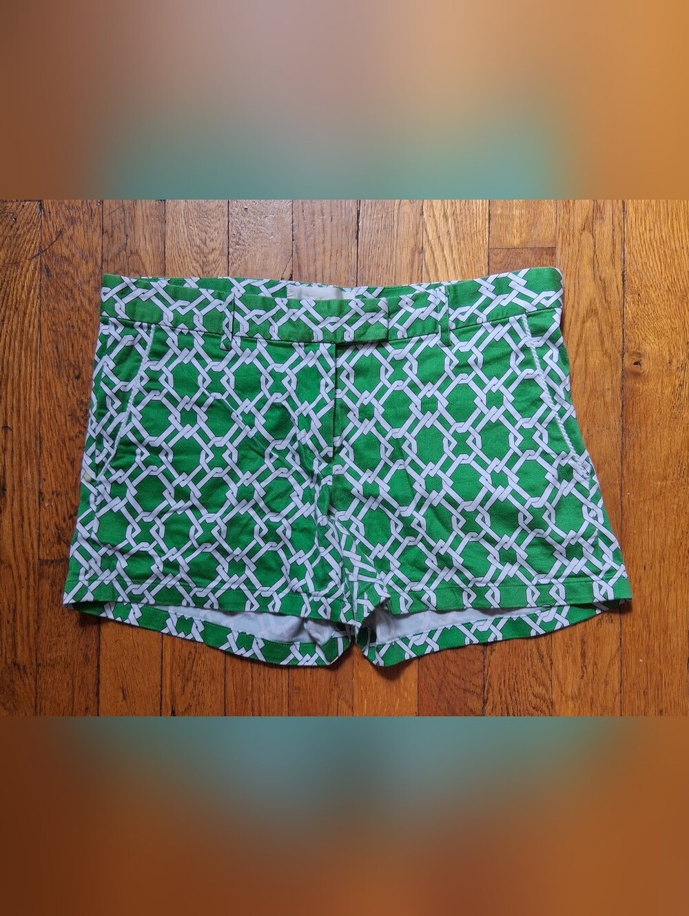 JB by Julie Brown Green Geometric Print Shorts